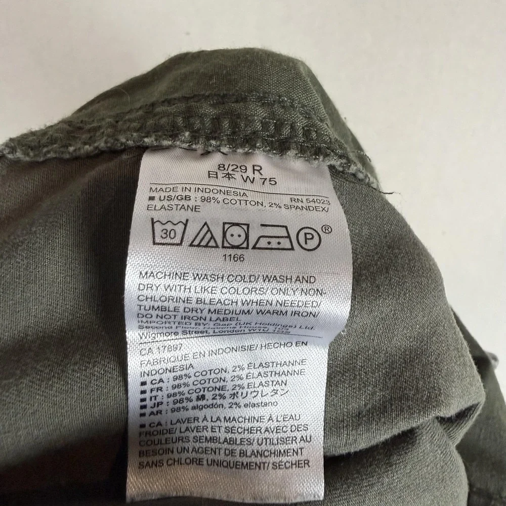 Khakis By Gap Pants Womens 8 Green Girlfriend Khaki Twill Stretch Relaxed Chino